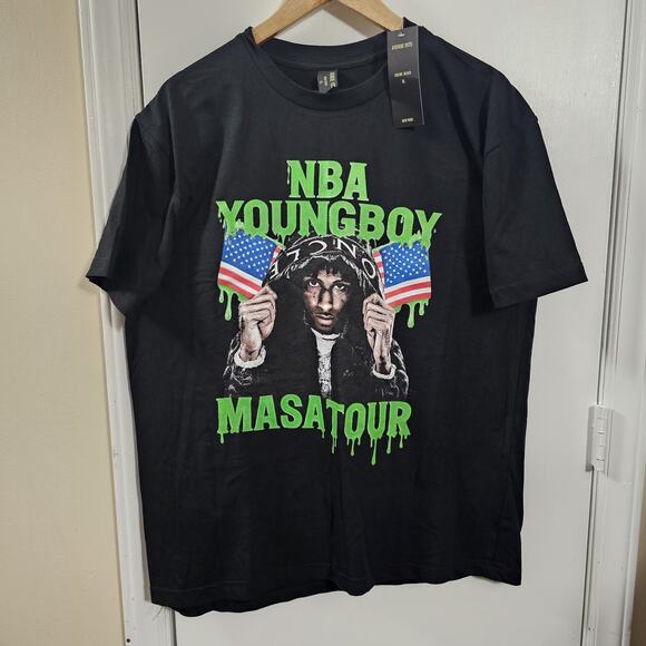 NWT NBA YoungBoy Masa Tour 2025 Merch Two Sided T-Shirt Sz XL Slime Hiphop - Picture 1 of 5